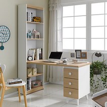 웅비몰 청소년 중고생 중학생 책장세트 초등학생 책상 방 꾸미기 인테리어 책상겸책장, 화이트