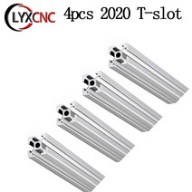 4pcs 2020 알루미늄 프로파일 압출 150mm-1000mm 길이 선형 레일 800mm 400mm 500mm 600mm diy 3d 프린터 작업대 cnc 용, 1000mm 4개