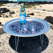 [늘그대] 양은밥상 발상 꽃밥상 교자상 밥상 42~67cm (원형밥상 식당밥상 레트로밥상 다용도상 양은상), 61cm 왕왕대, 진로소주잔, 혼합색상