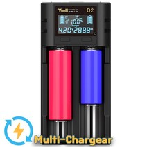 프로칸 Yonii 다기능 18650 LCD 2구충전기 21700 26650 리튬 이온 배터리, 18650 충전거치대(D2)