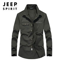 지프 스피릿 남성 셔츠 면스판 긴팔 셔츠 긴 소매 워싱 셔츠 포켓 스판셔츠 남성 빅사이즈 셔츠 단력있고 편안한 셔츠 #9850