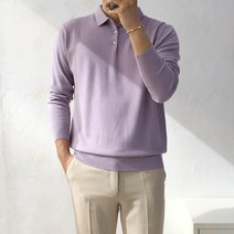 남자 부드러운 캐시 스판 단추 헨리 카라넥 니트