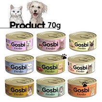 고스비 프레스코 고양이캔 70g 고양이 간식, 닭고기+토끼고기 70g, 1개