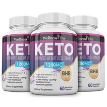 USKORNET 여성 남성을 위한 케토 다이어트 1200mg 케토시스 에너지 활용 집중력 증진 식욕 관리 신진대사 지원 케토 BHB 60캡슐, 케토-3병, 60정