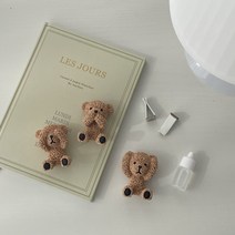 그날의향기 테디베어 곰돌이 차량용 석고방향제 차량용방향제 새차선물 디퓨저 방향제, 입가린테디베어, 몽파리