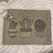 생활의향기 논슬립 수입 선인장 발매트 욕실 현관 매트 65x48 주방매트 4Color, 베이지