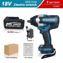 샤렌치 Kamolee-1800 NM 토크 DTW700 브러시리스 전기 임팩트 렌치 마끼다 18V 배터리용 1/2 리튬 이온, 10 1x60Ah Bat Carton_04 AU