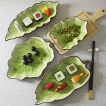 이퍼피 주방 인테리어 이쁜접시 요리 데코용 나뭇잎 접시세트, 1세트, 12.5인치 2개