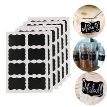 40 pcs 5x35cm 지울 수 있는 칠판 스티커 공예 주방 항아리 정리 라벨 칠판 분필 보드 스티커 블랙 보드, 1pc chalk pen