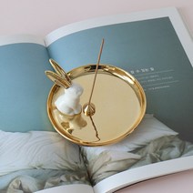 [모리앤]플라워 인센스스틱13p+홀더+토끼트레이 세트 5가지향, 화이트토끼 바닐라향