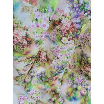 일본 수입 린넨 꽃나염 2COLOR, YELLOW