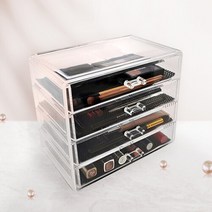 브랜드없음 투명사각정리함 화장품정리대 화장품수납함 아크릴화장품정리함 아크릴보관함 악세사리보관함, 아크릴서랍장4단, 본상품선택, 아크릴서랍장4단