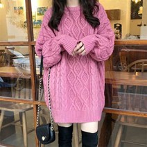 여성 오버핏 니트 스웨터 빅사이즈 롱니트 가을 겨울