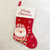 크리스마스 산타 양말 주머니 선물 자루 보따리 오너먼트 장식, 화이트산타