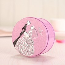 신랑함 결혼 상자 50 개/몫 tinplate 라운드 블루 신부와 신랑 사탕 상자 유럽 웨딩 파티 선물 저장 빈 용, 04 분홍색