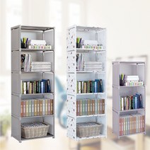조립식 책장 다용도 틈새 수납장 패브릭 3칸 4칸 5칸, 5칸 책장 그레이