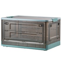 21세기트랜드 트랜드 반투명 리빙박스 초대형 90L, 민트+브라운, 1개