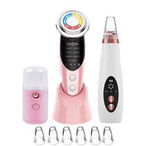 뷰티디바이스7In 1 RF EMS 페이스 리프팅 디바이스 초음파 스킨 스크러버 진공 블랙헤드 리무버 전기 페이, 05 Pink Type 3
