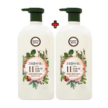 [트윈스몰] 1+1 해피바스 그린콜라겐 바디워시 (패션프루트&피어니향) 촉촉보습 피부영양