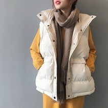 kirahosi 스타일리시 여성 패딩 베스트 슬림 박시핏 숏 조끼 104호+덧신증정 D16xe3t
