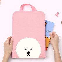 중요 과제물 안전 보관용 캐릭터 지퍼 화일 케이스 계약서 서류보관, 가로형 위티