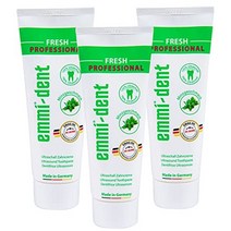 emmi®-dent 신선한 초음파 치약 신선한 페퍼민트 향 민감한 치아와 잇몸에 이상적 미세 플라스틱 및 나노 물질 없음 완전 채식 및 글루텐 없음 3 x 75 ml