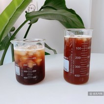 비커컵 글라스 500ml (2type) 넓은형 긴형 계량 내열 강화 유리컵 눈금 비이커, 비커컵 500ml (넓은형)