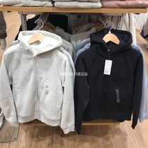Uniqlo 439088 여성용 소프트 인조 Sherpa 스포츠 지퍼 후드 자켓 Raglan Sleeve 긴팔 운동복