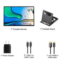 16 인치 25K 144Hz 휴대용 터치 보조 모니터, With foldable stand+영국 플러그