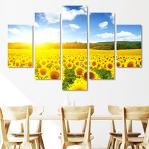 해바라기 5분할 액자세트 대형캔버스 액자 (중대형5개세트), 13번.평온해바라기