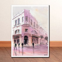 WC024 수채화 풍경 그림 캔버스액자, 고급형유광전처리_XXL_37cm x 45cm