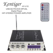 자동차 앰프 HY-V10 20W x 2 2CH HI-FI 오디오 전력 증폭기 FM 라디오 플레이어 SD USB MP3 입력 홈 블루투스 compati