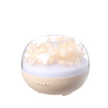 미니가습기 대용량 가습기 추천 가정용 거실용 사무용 유아 추천 180ML 아로마 에센셜 오일 디퓨저 영원한 꽃 공기 아로마 테라피 조용한 다채로운 LED 야간 램프 45, 담황색