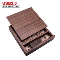 포토박스 카메라 새로운 독창성 나무 앨범 usb 3.0 플래시 pendrive 새겨진, 128GB, 호두 usb 3.0