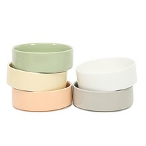 강아지 밥그릇 고양이 애견 식탁 식기 도자기 세라믹 물그릇 높이 수반 2구, 도자기그릇(애쉬그레이)