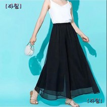 통바지 랩 스판 A라인 치마바지 고무줄 뒷밴딩 밴딩 새틴 롱 치마 바지 플레어