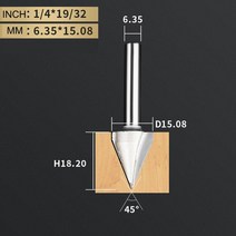 TIWAY45 60 도 V 비트 텅스텐 카바이드 V 모양 조각 라우터 비트나무 MDF 합판용 CNC 목공 도구, 03 V00903