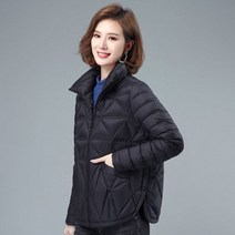 여성경량패딩 가을 겨울 여성 경량 다운 코튼 자켓 2021 새로운 솔리드 스탠드 칼라