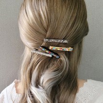 미스21 라니에 블링 큐빅 일자 악어핀 헤어핀 머리핀 (hp1337)