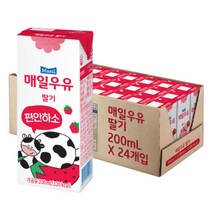 매일우유 200ml 24입 (딸기초콜릿커피), 매일우유 딸기 200ML X 24
