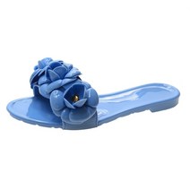 통굽슬리퍼 스위트 플라워 아플리케 젤리 소프트 연예인 야외 해변