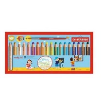스타빌로 3in1 우디 색연필, 18색, 2개