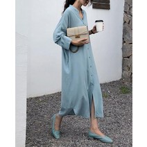 G125675 차이나카라 셔츠원피스 롱원피스원피스 여성원피스 롱원피스 치마 셔츠원피스