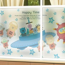 무점착투명시트_주주친구 우주선타고_A01_W90xH90cm, 단품