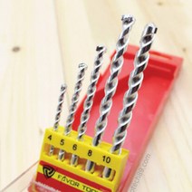 5종세트 특수강 콘크리트용 드릴비트 드릴날 폴딩케이스 콘크리트벽 시멘트드릴 벽돌드릴, 1개