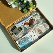 아워바이몰 빈티지 레트로 감성 다이어리 꾸미기 다꾸 스티커 라벨 팩 세트 용품 랜덤박스 스티커북, 스타트 패키지(세계여행)