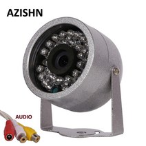 AZISHN CMOS 700TVL 오디오 감시 30 LED 나이트 비전 보안 야외 컬러 금속 쉘 방수 CCTV 카메라, 단짝