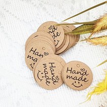 크라프트 핸드메이드 택 100P 선물 포장 베이킹 쿠키 답례품 수제청 캔들 데코 꾸미기