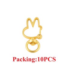 청동 로듐 골드 컬러 열쇠 고리 긴 원형 DIY 보석 만들기 5-20 개 28mm, [33] 10PCS Gold rabbit