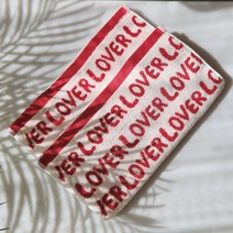 체커보드 페이스 타올 플라워 패턴 디자인 수건 2P, LOVER 레드, 2개